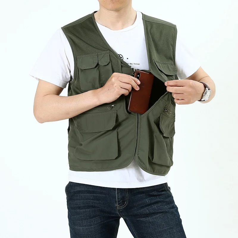 outdoor   Camping Vest breathable Quick-Drying  Men Waistcoats custom fly fishing backpack vest  with Multi Pocket