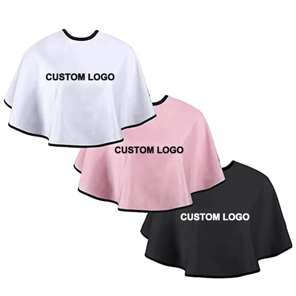custom logo high quality barber shop haircut waterproof salon clients smock aprons for women grey make up Hairdressing cape