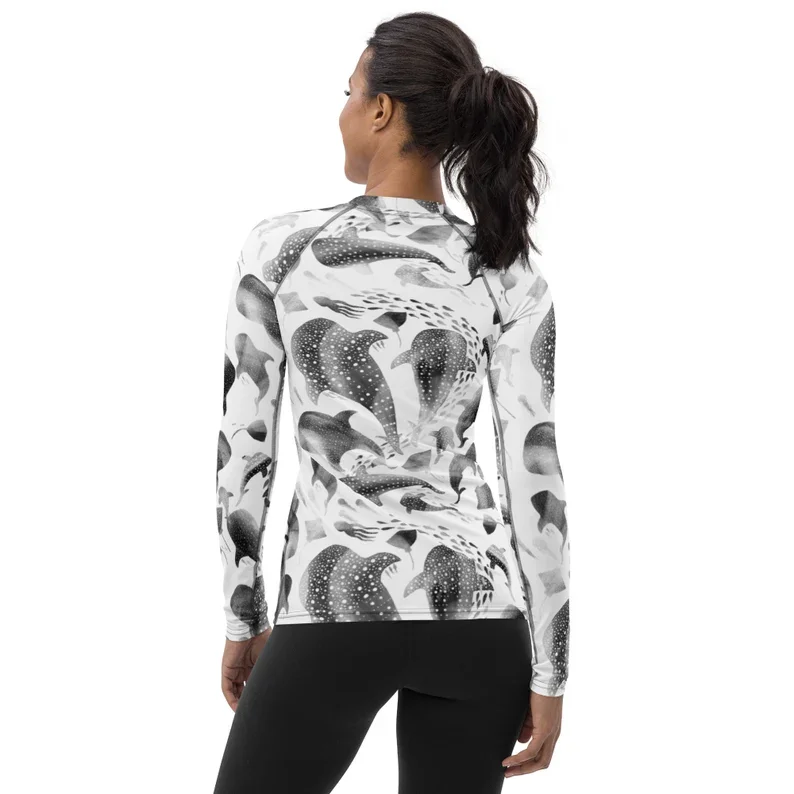 Tonton White Rash Guard Spandex Shoyoroll Jiu-Jitsu Rash Guards for Women Blank Rash guard