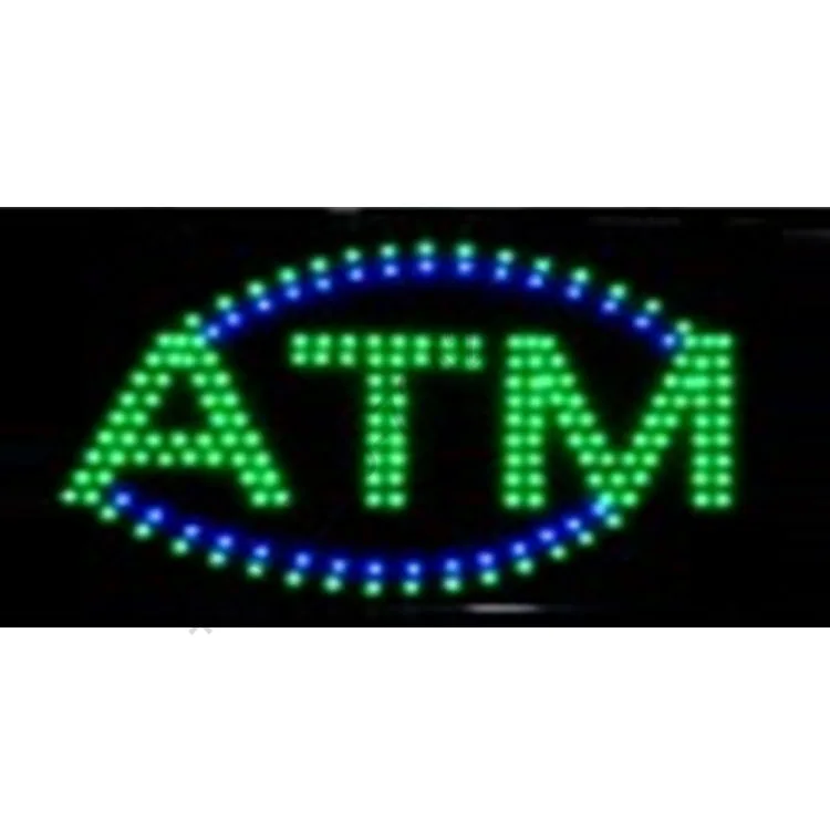 Фабрика высокого качества ATM светодиодный логотип световая вывеска Светодиодные Открытые вывески