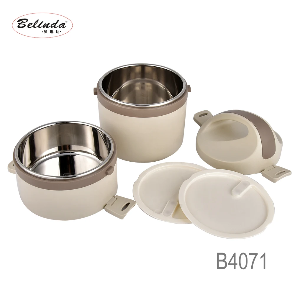 Fashionable design layered heat preservation stainless steel kid lunch box steel lunchbox