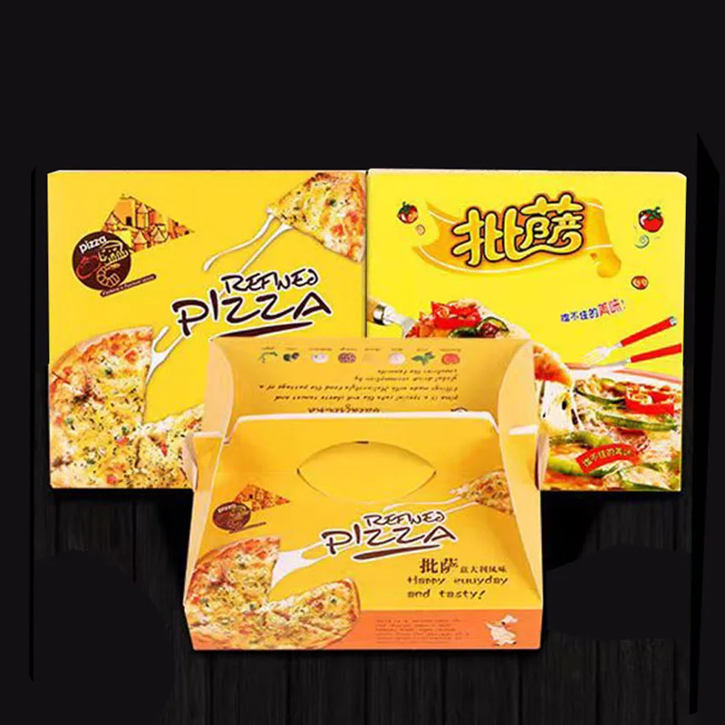 Custom Size Printing Design Pizza Box Paper Board Square Paper Pizza Delivery Carton Packaging Box