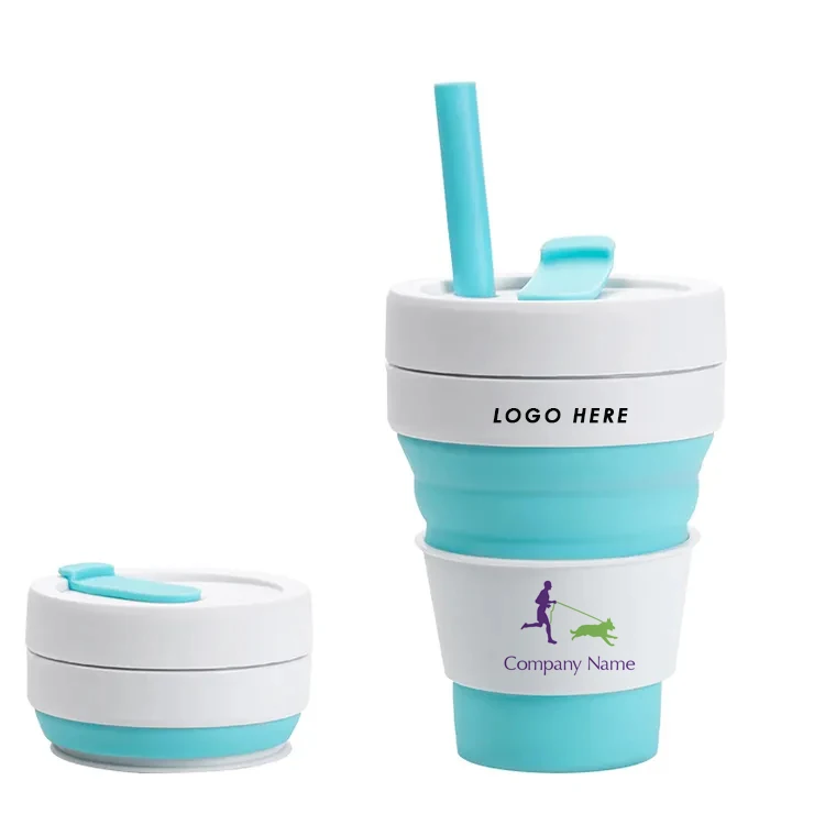 Outdoor Portable Custom Logo Color Eco Friendly Collapsible Cups Travel Drinking Foldable Silicone Reusable Coffee Cup