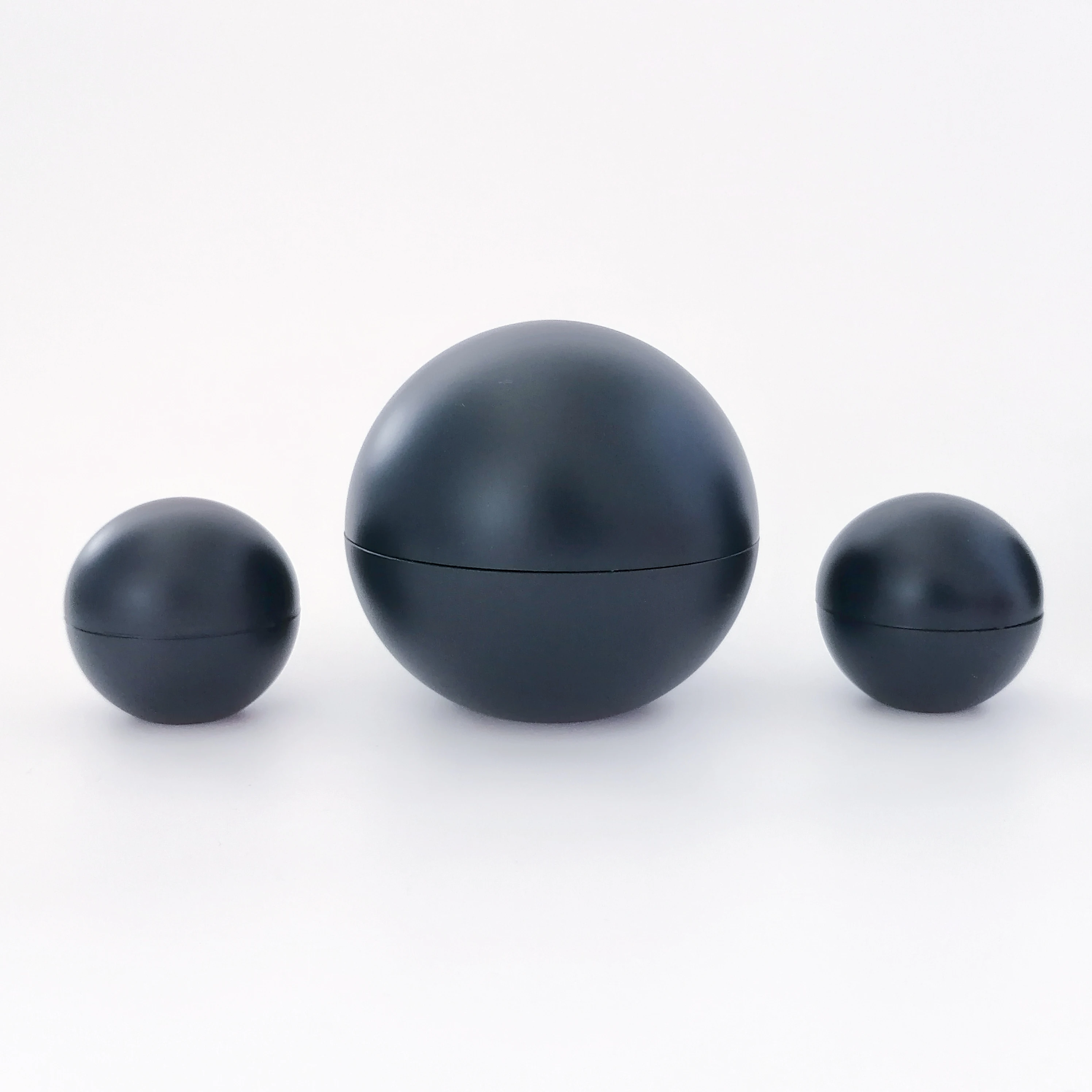 Black Matte ball shape plastic jars face cream jars containers cosmetic packaging round lip balm container