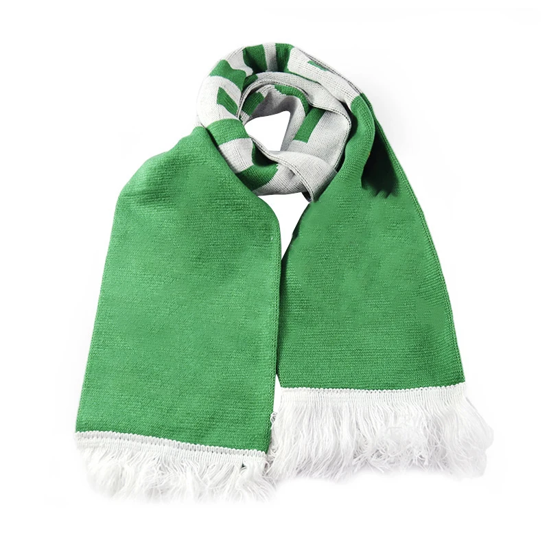 Cheap Acrylic Soccer Club Scarf Jacquard Logo Knit Football Scarves Scarf Custom