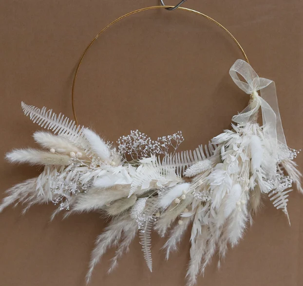 Magic Boho Wall Hanging Small Wreaths handmade natural hoop wreath  for Indoor Farmhouse Housewarming  Wedding Thanksgiving Deco