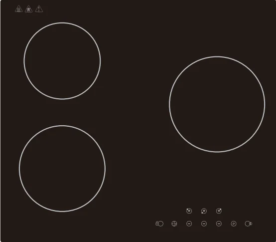 3 Zones Built in Induction Hob Black Glass Three Burner Induction cooker with Touch or Slider Control