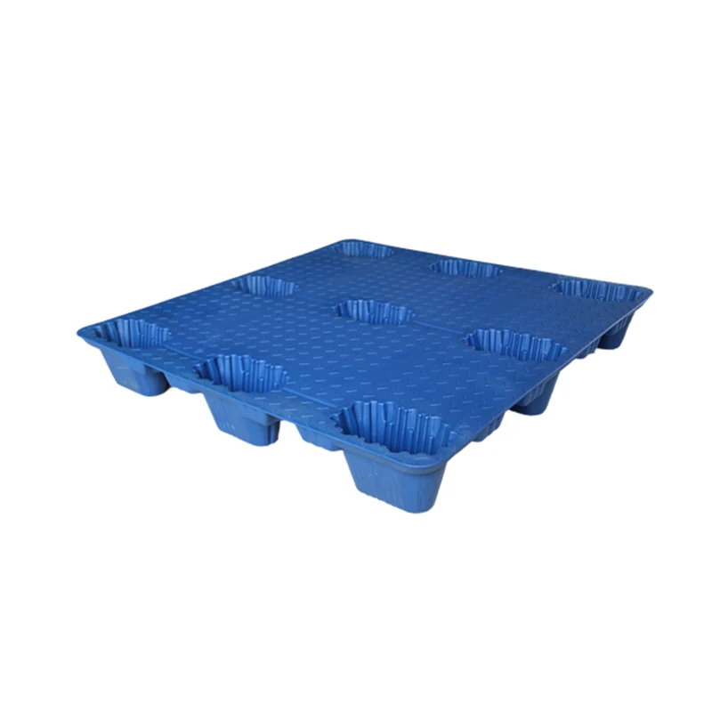 Factory Direct Heavy Duty 1100*1100*150mm Blow Molding HDPE Nine-Legged Euro Pallets 4-Way Entry Stackable Plastic Storage Tray