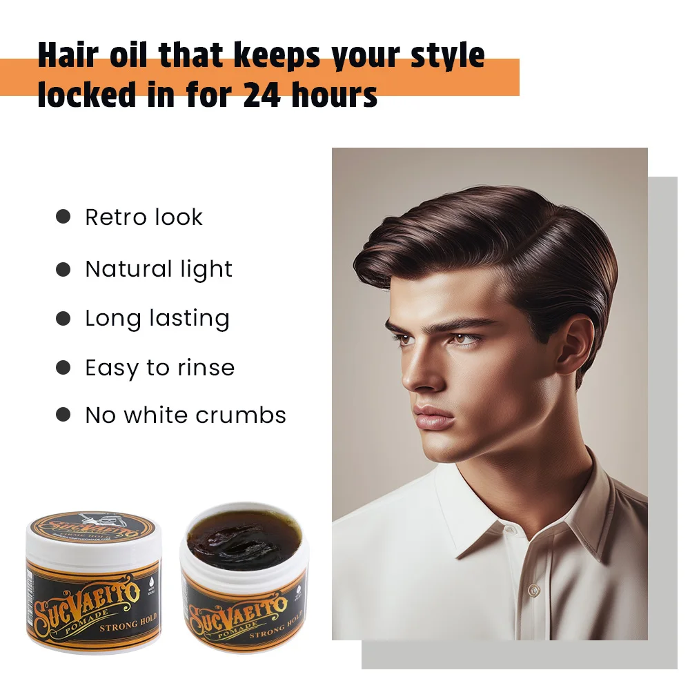 Free Sample In Stock Hot Sale Strong Hold Styling Water Base Barber Hair Pomade Wax Gel For Men