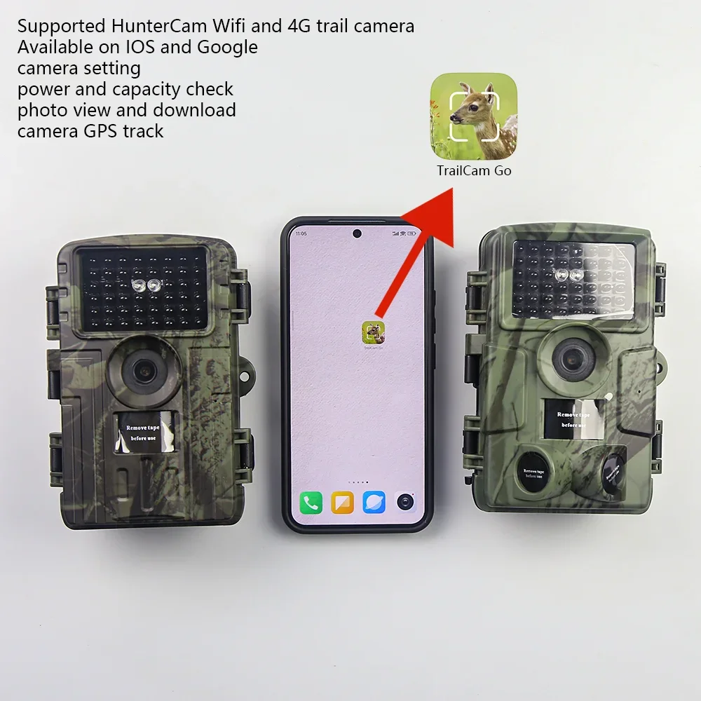 4K 60MP WIFI HD Night Vision Wild Game Trail Camera Traps with APP Control 120 Degree Angel lens for Home Security Hunting