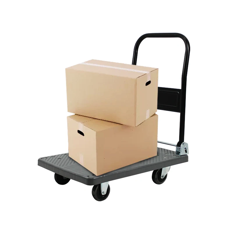 China cheap One hand truck folding plastic trolleys for use in factories and Schools