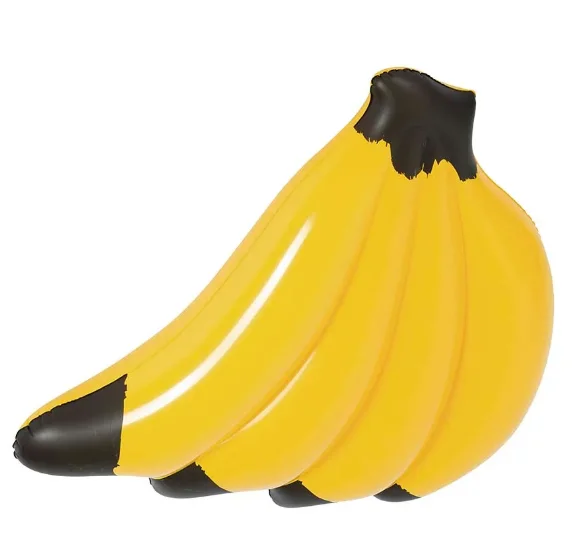 PVC Inflatable Banana Buoy Float 124*128*29 CM Yellow Inflatable Mattress For Swimming Pool and Beach Fun