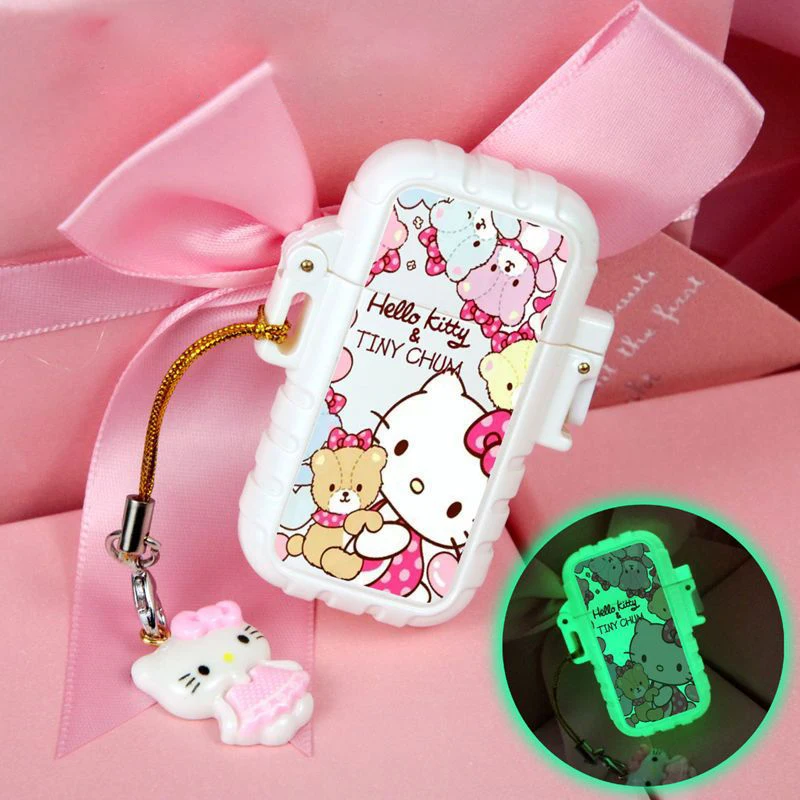 Cute Pendant Cartoon Torch Lighter Pink Flame Waterproof Detachable Lighter