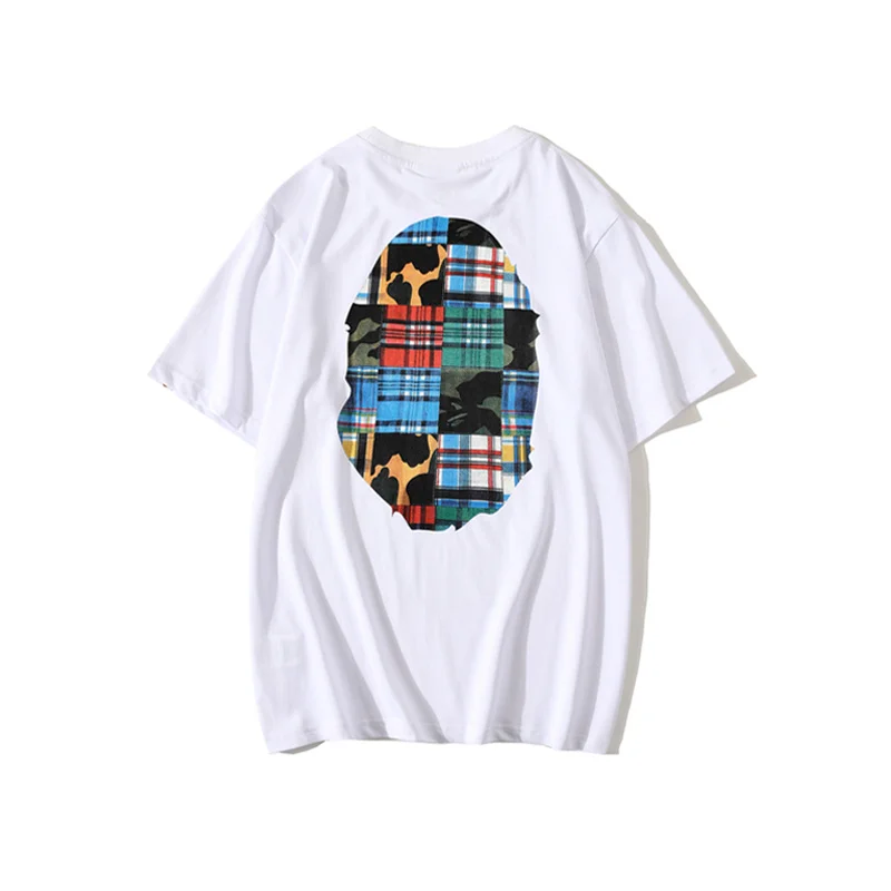 
2020 New Arrival BAPE color Mosaic LOGO printed 100% cotton T-shirt for men with Asian size 