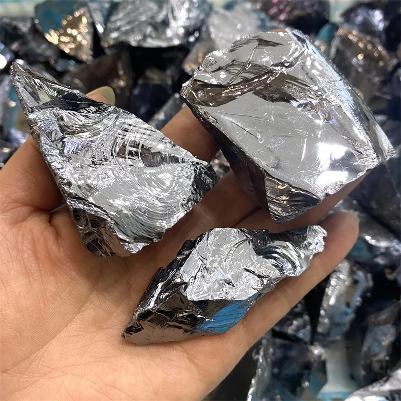 Wholesale Different Materials Natural Silver Raw Crystal Stone Terahertz Rough For Gift Collection