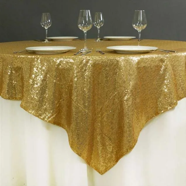 Luxurious Elegant And Sparkly Dark Purple Square Sequin Table Overlay Stunning Satin Material Perfect for Elegant Event