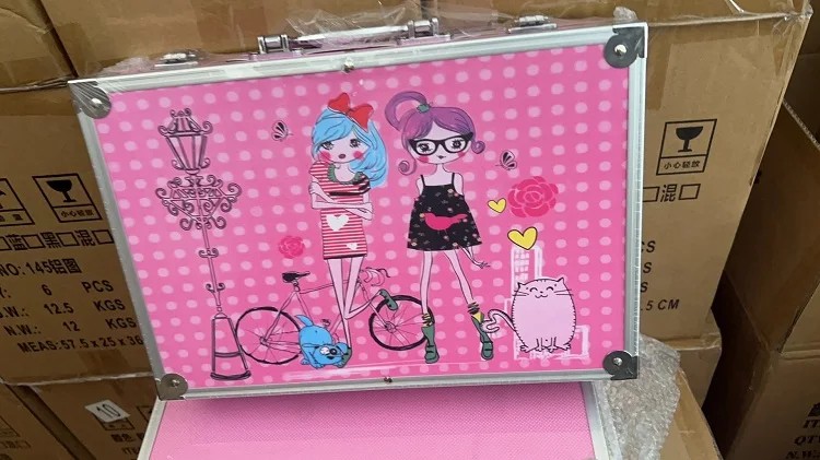 Factory Direct Selling Children School Supplies 145PCS Aluminium Box Kids Art Set Drawing Painting Brush Coloring Case Art Kits