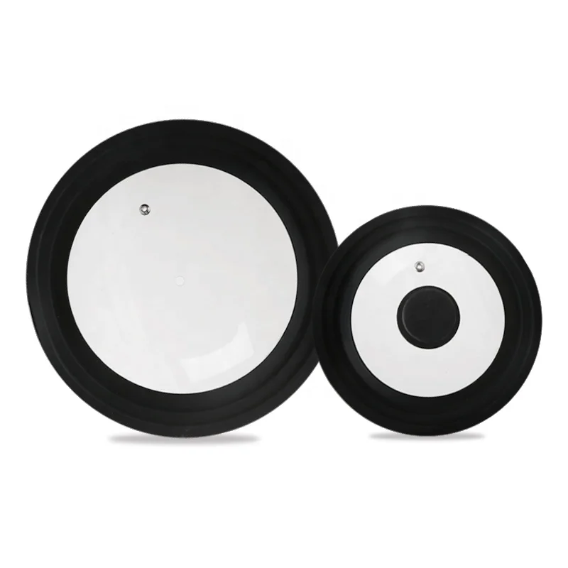 home use food grade silicone edge multi use glass lids for pot cookware
