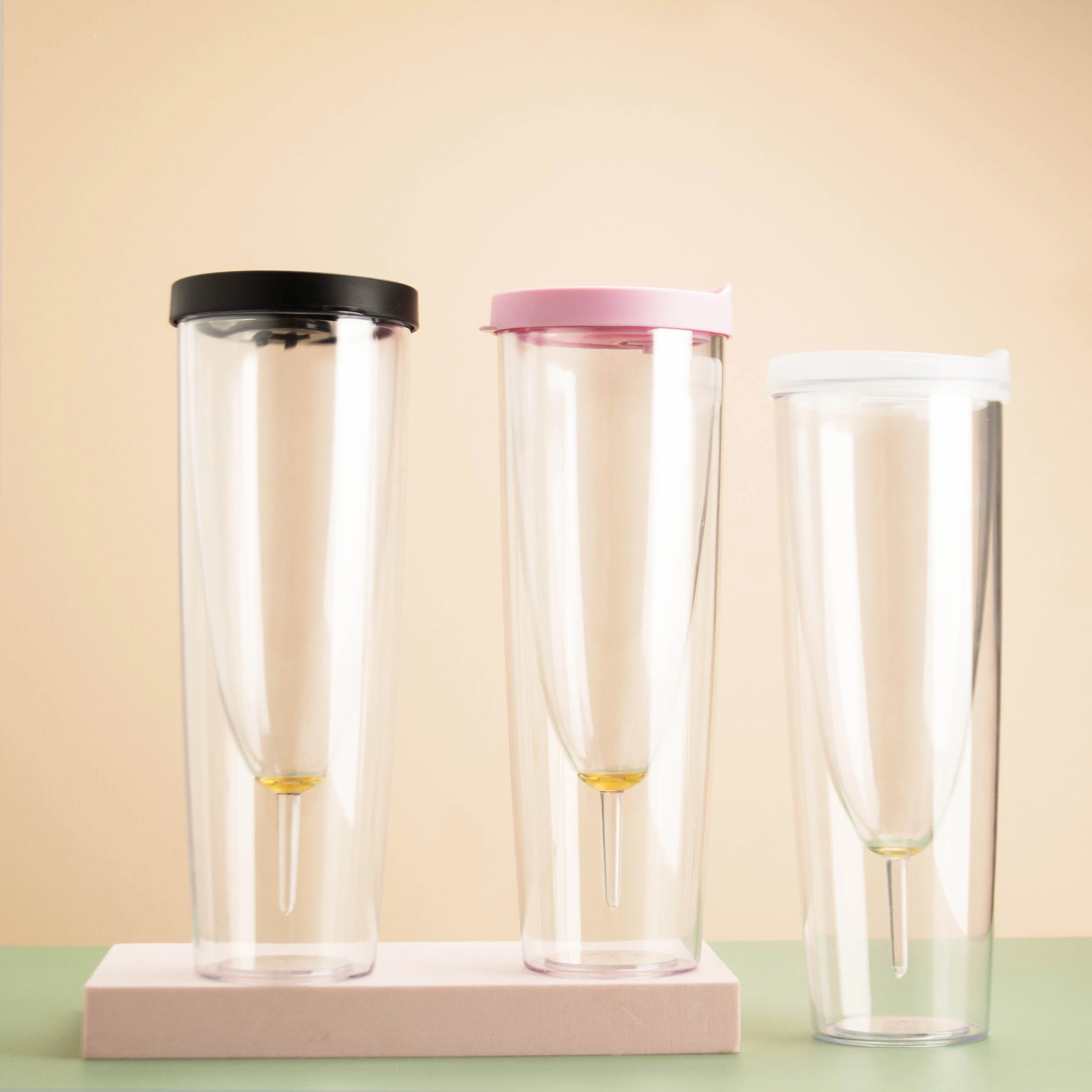 Double Wall Insulated Tumbler Clear Acrylic Wedding Restaurant Champagne Wine Glass