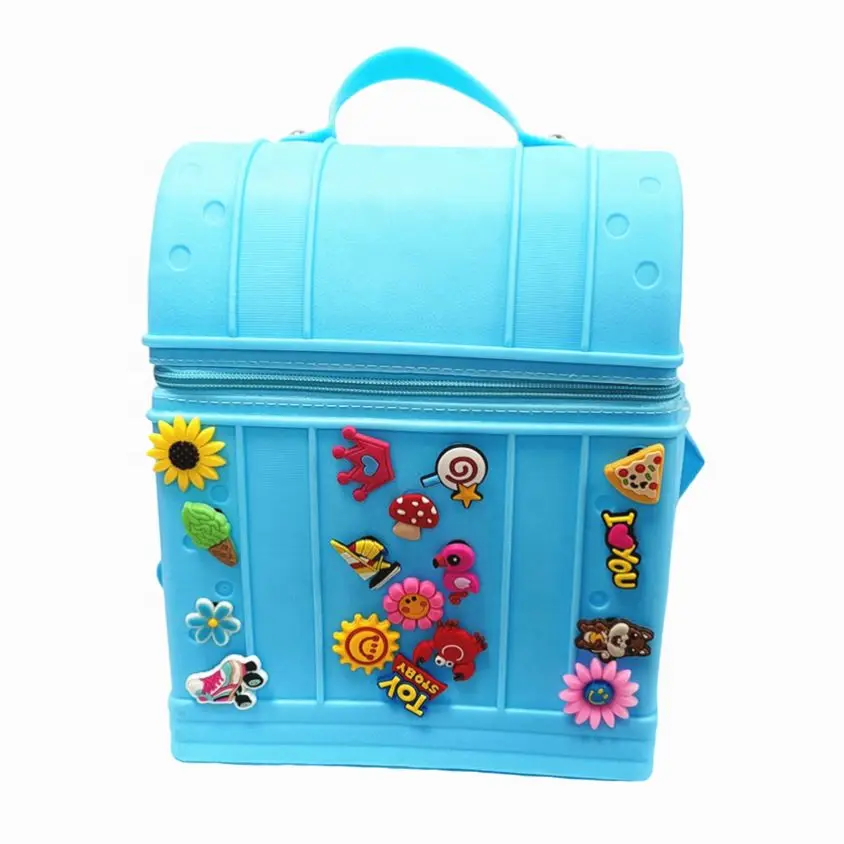 FENGJIU Cartoon EVA Rubber Bag School Kids Backpacks Cute Animal Charms Kids Backpack Bags Accept Custom Logo and Designer Rubber Silicone Bagg