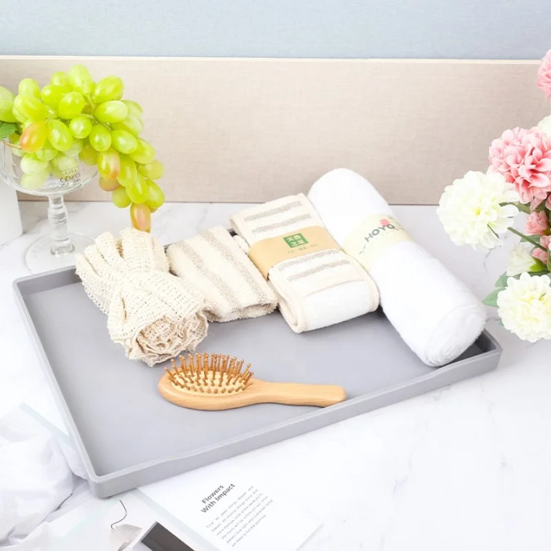 Straight edge color Plastic Serving Melamine Tray Stackable Thicken Melamine Tray For Restaurant Household Hotel