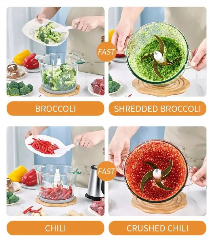 Chopper Fashion Nonslip, Top Wireless Chopper Commercial 3L Wholesales Meat Grinder/