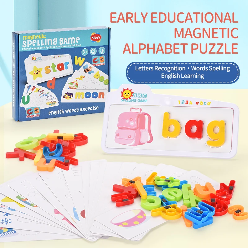 2021 new popular children learning games English words 73pcs plastic fridge magnet sticker letter