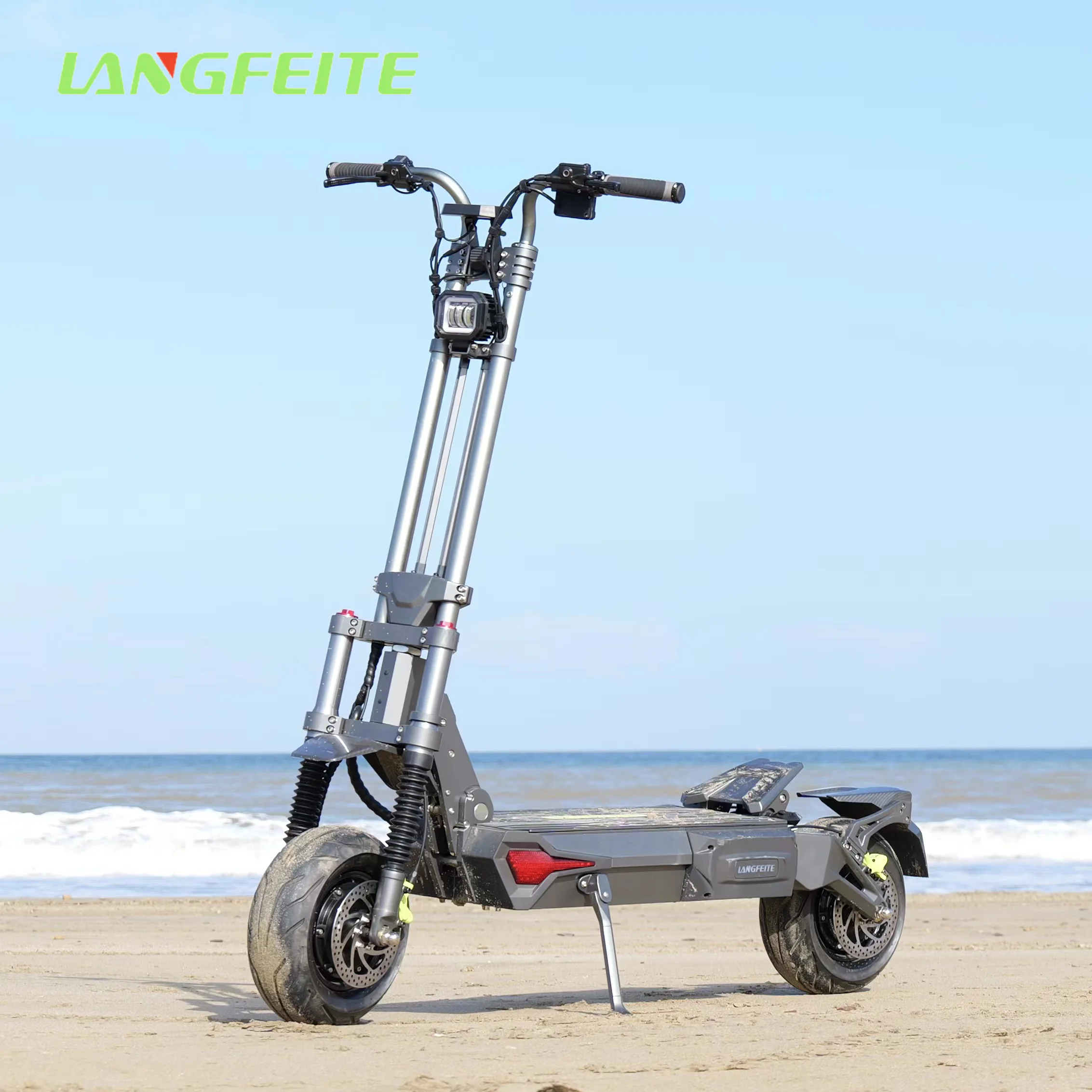 Langfeite 12 Inch Wide Wheel Foldable 72V 40AH 110km/h Fast Electric Scooter with Hydraulic Brake for Off-roading