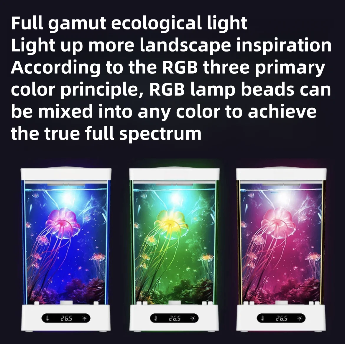 Betta Fish tank Intelligent ecological desktop Office Mini landscape fish tank (elegant white)