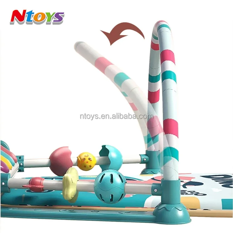 Baby Piano Gym Mat Fitness Frame with Rattle Toys Foldable Baby Play Mat