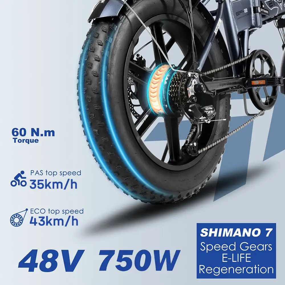 ENGWE Bike EP-2 Pro eu us uk stock free shipping 48V13Ah electric Bicycle 20inch  Fat tire 750W Mountain electricBike customize