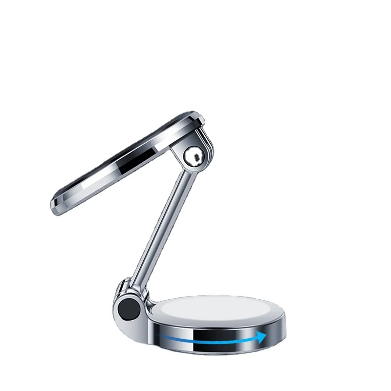 New Alloy Folding Magnetic Car Phone Holder Car Magnetic Phone Holder 360 Rotation Foldable Magnetic Smartphone Holder