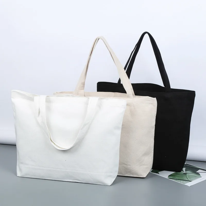 Eco Friendly Cotton Shopping Canvas Tote Bag with Custom Printed Logo, wholesale plain canvas tote bags