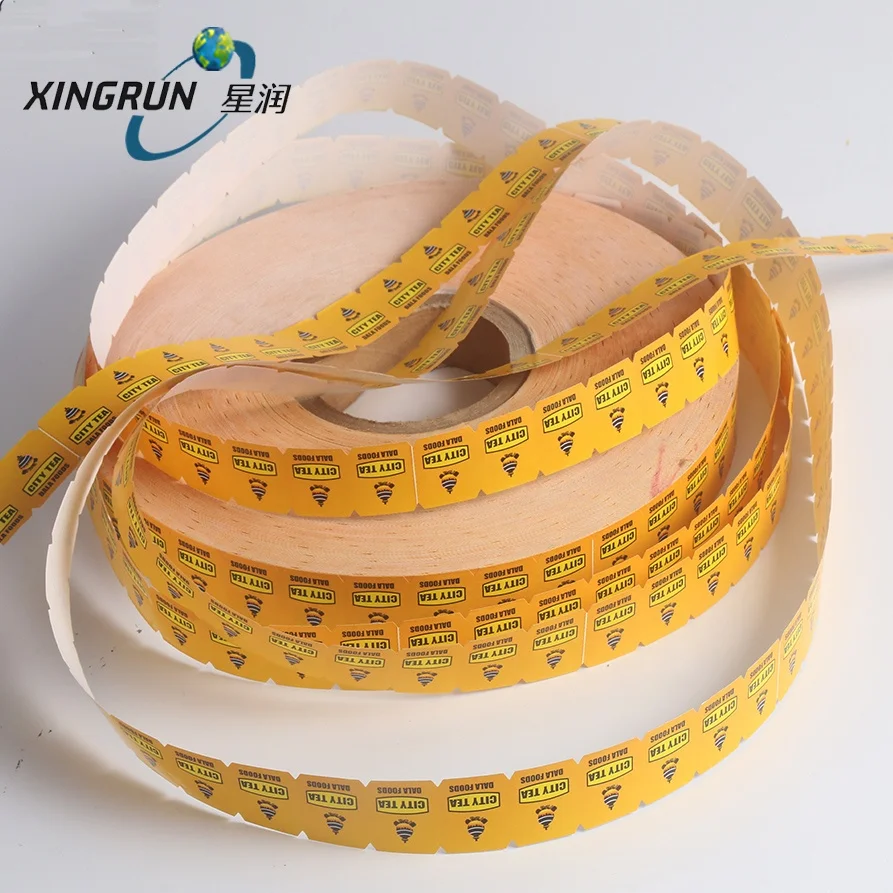 Custom Hot Sealed Coated Paper Tea Bag Nylon Triangle Teabag Tag Label Roll For Packing Machine