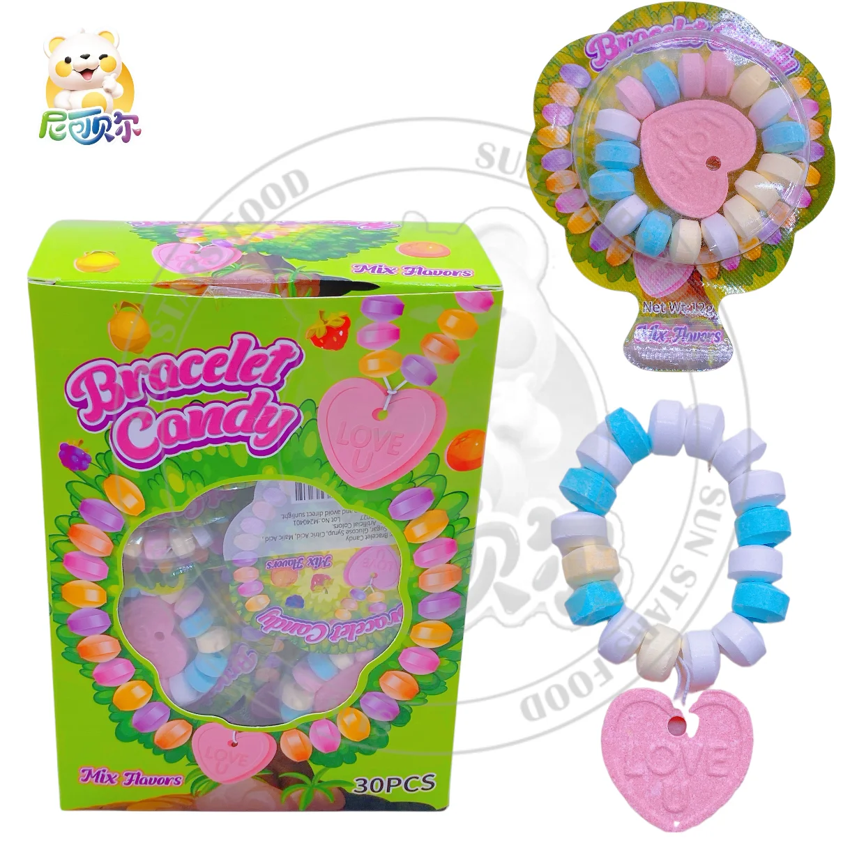 Hot-selling Unisex PVC Heart Shape Bracelet in Soft Candy Color Cartoon Toy Style for Promotions