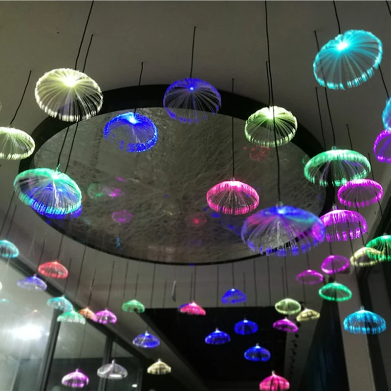 Multi Color LED Lights Lamp sky decorated starry lamp Jellyfish fiber optic lamp