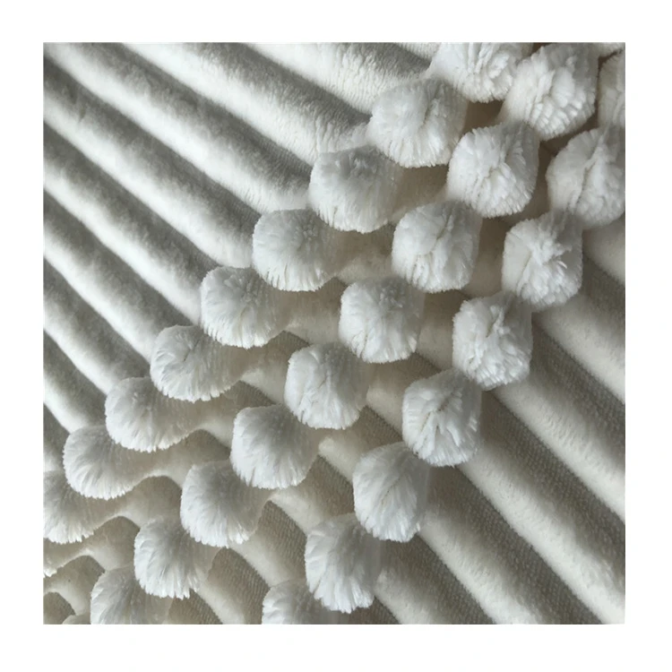 100% polyester embossed stripe minky fur plush minky fabric for making blanket