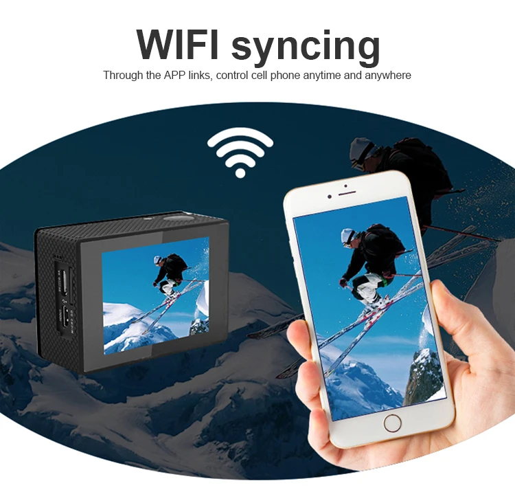 Extreme Sports 4k Hd Wifi Sport Action Cameras 1050mAh 30m Waterproof Sports Action Cameras