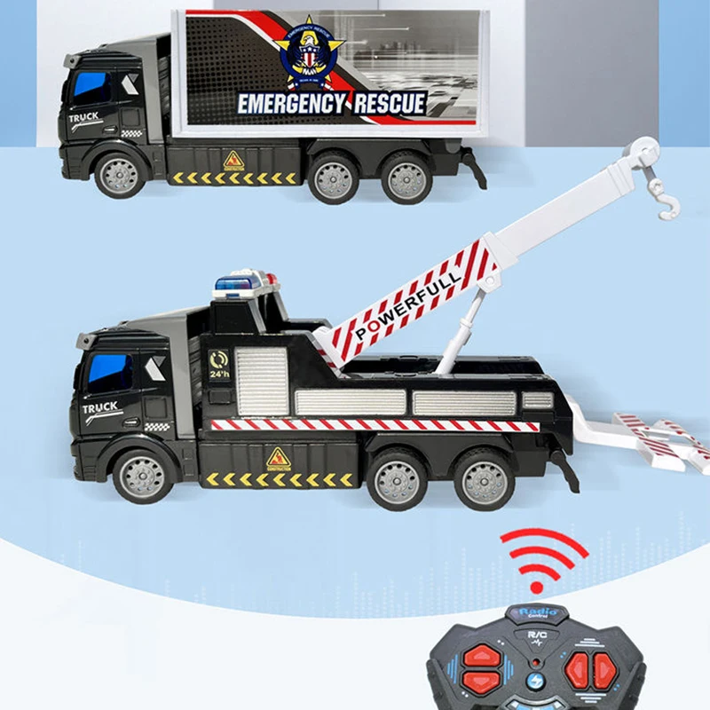 R/C car super police wrecker tow trucks truck holiday toy trucks heavy duty tractors trailer transport flatbed trailer container