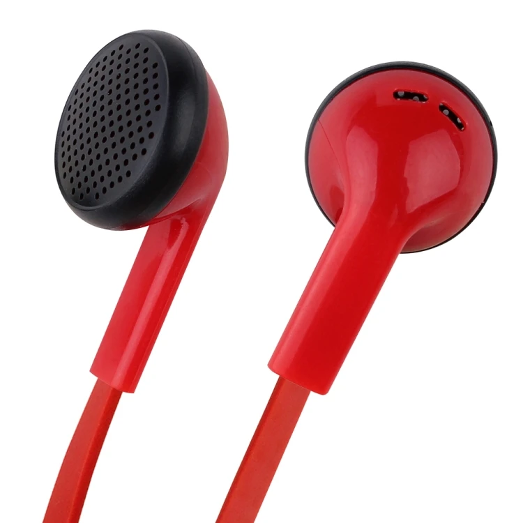 Durable flat cable 3.5mm plug crisp clear sound stereo wired in-ear earphone for mobile phone/MP3/MP4 use
