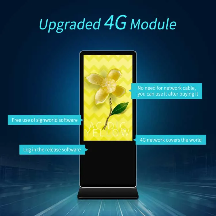 
43 Inch Floor Stand Wifi lcd Display Network Interactive Digital Signage and Displays Kiosk Advertising Players Screen 