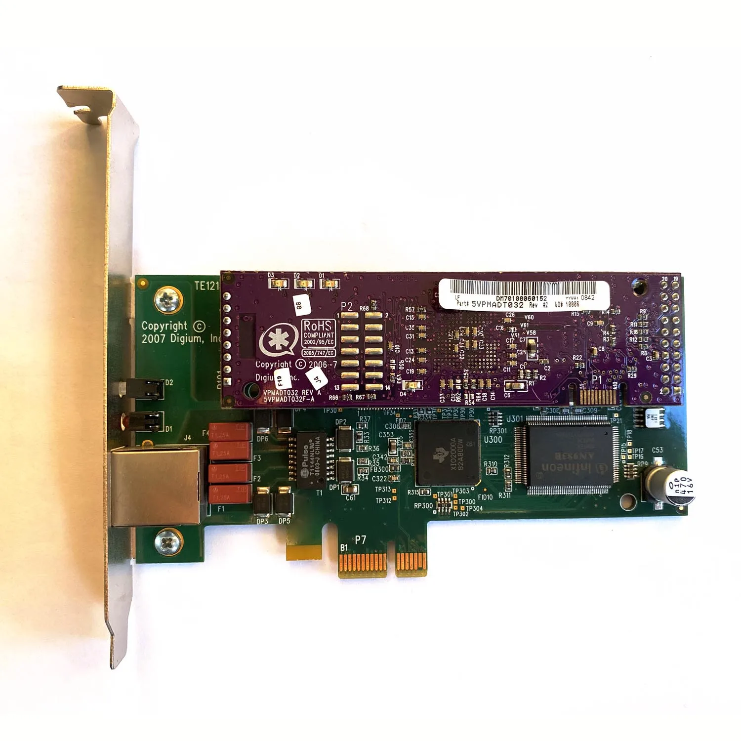 TE121B 1 порт E1/T1 с модулем эхоподавления Asterisk card PCIe X1 для Voip IP PBX PRI card FreePBX /Elastix/Issabel 4