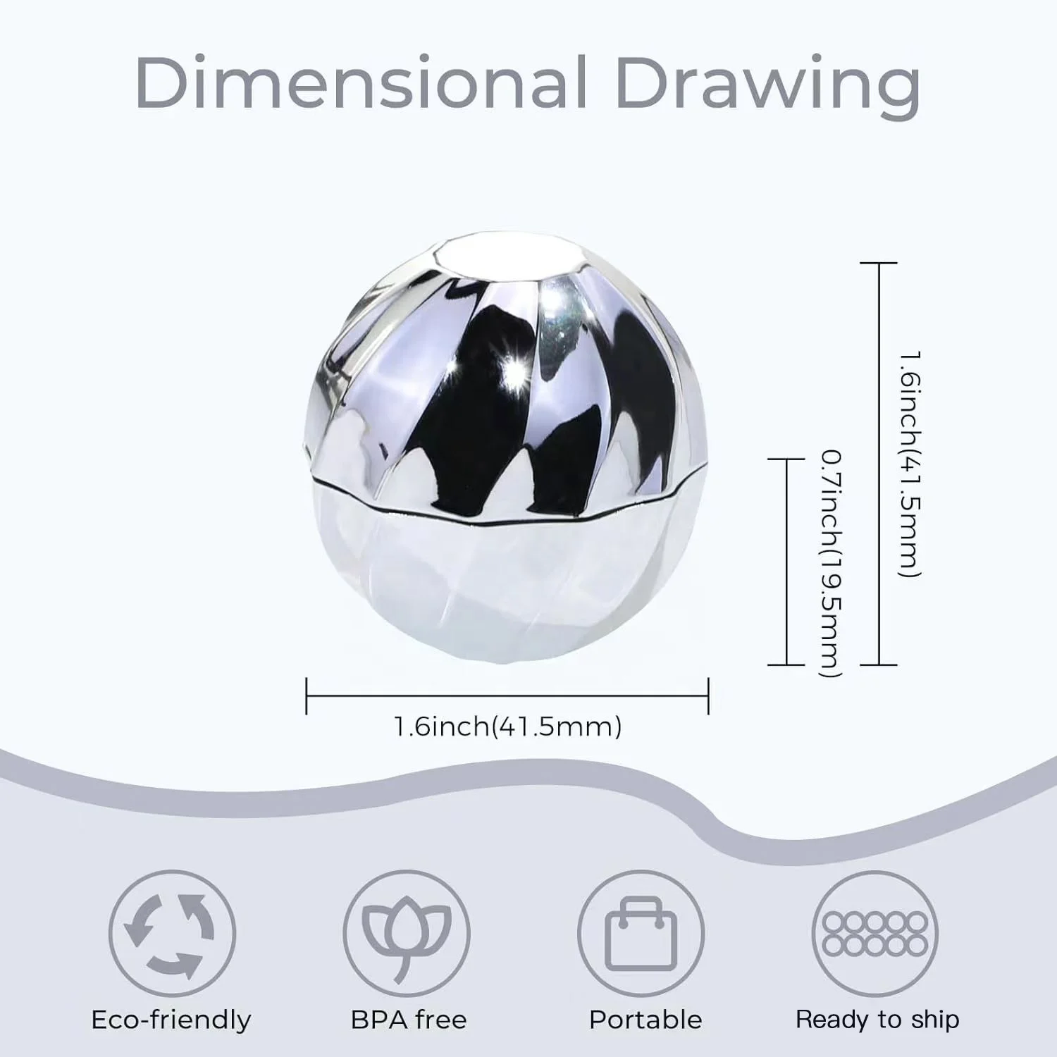 small round ball silver lip balm container lip balm container packaging honey jar lip balm