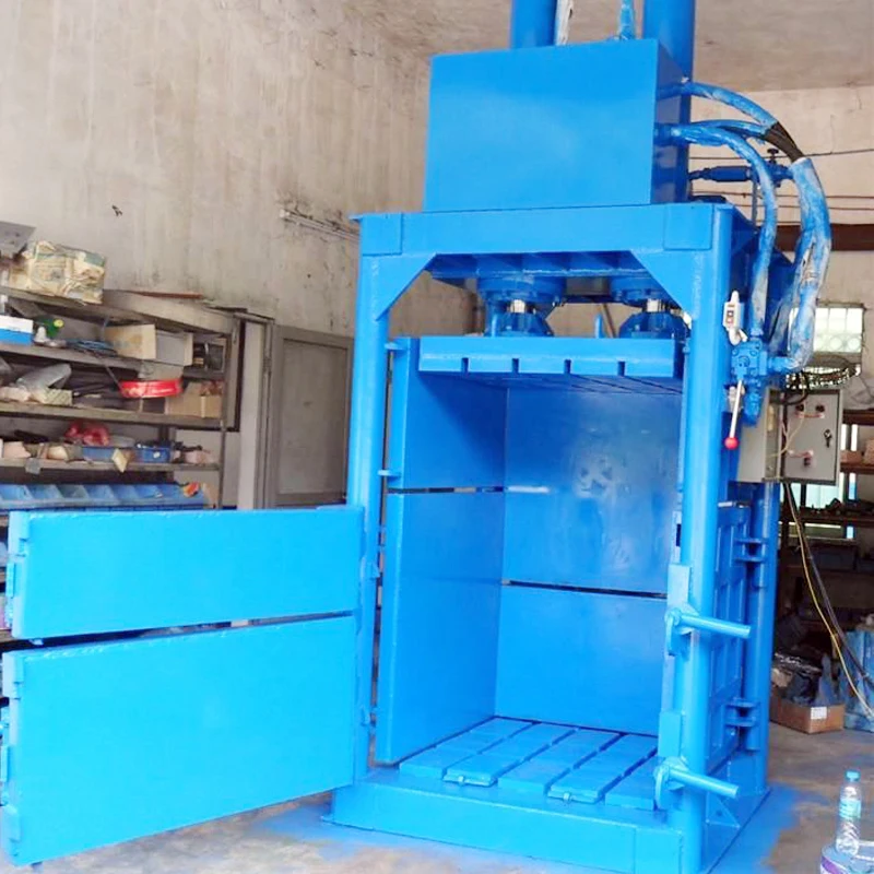 NEWEEK Semi-automatic paint bucket cotton plastic recycling waste pet bottle baler hydraulic scrap metal baling press machine
