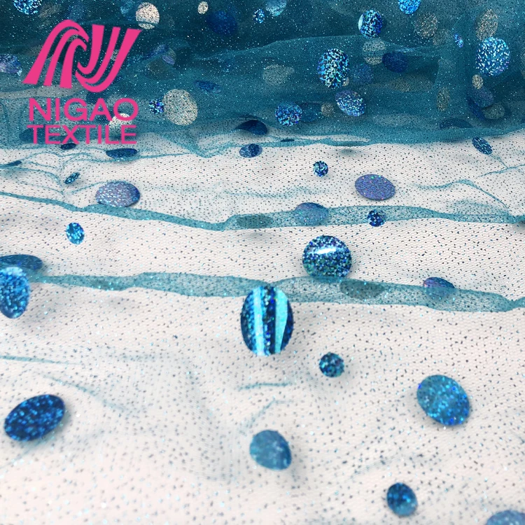 
Wholesale multicolor 100%Polyester polka dot mesh fabric sequin fabric tulle for TUTU Dress 