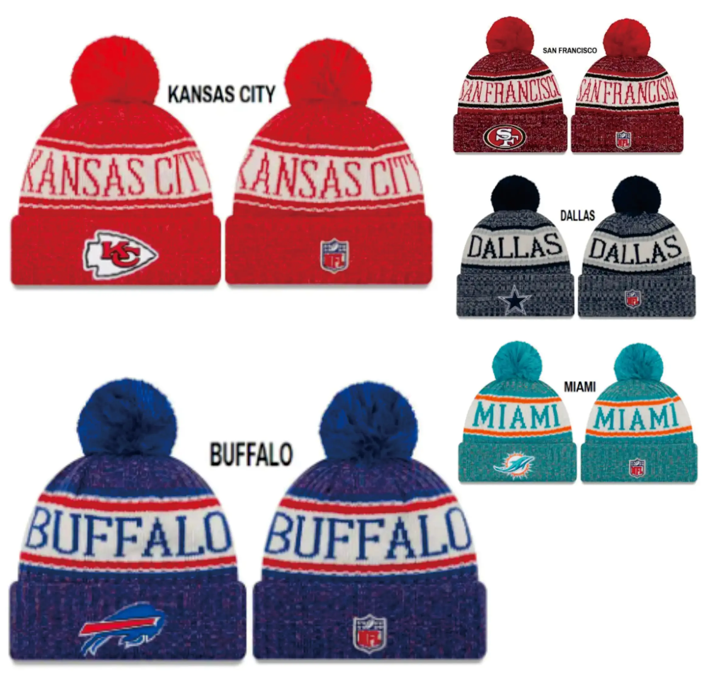 2023 knitted American football NFL beanies winter hats for 32 teams