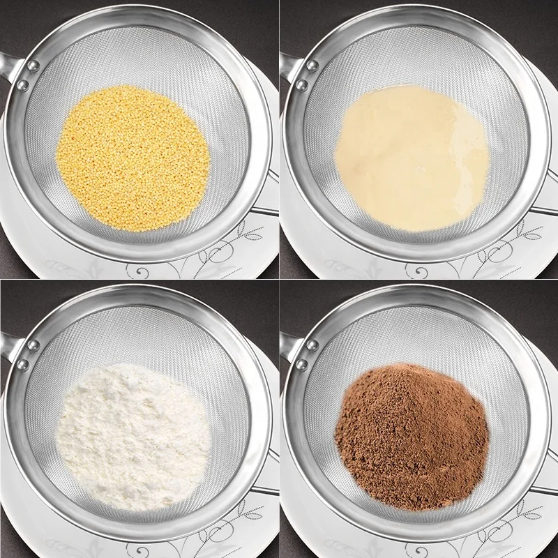 Kitchen Stainless Steel Round Handle Soy Milk Juice Hot Pot Colanders Oil Mesh Strainers