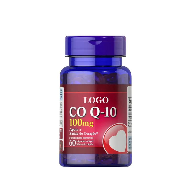 Hot Selling Coenzyme Q10 100mg Rapid Release Soft Capsule Food Grade Immune Health Care Supplement Wild Powder Bottle