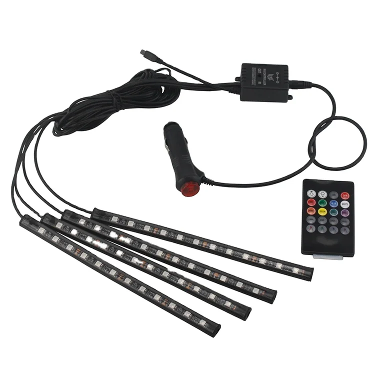 Lkt SMD5050 RGB Автомобильная музыкальная DJ интерьерная атмосферная лампа, автомобильная светодиодная лента, Luz LED Para Auto