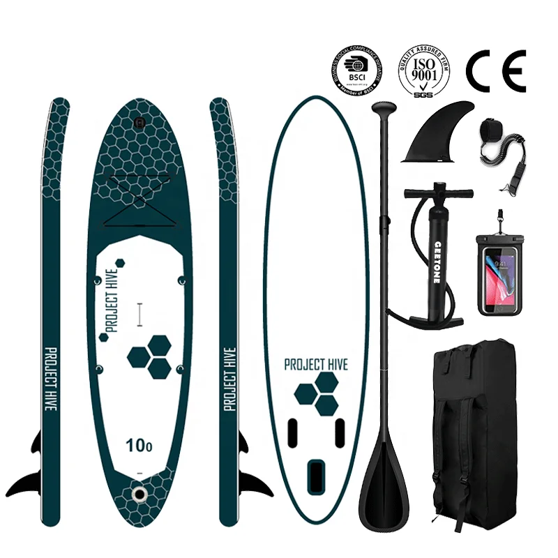 GeeTone High Quality CE BSCI REACH Certificate Custom Logo Brand Stand-up SUP Inflatable Surfing Boards Stand Up Paddle Board
